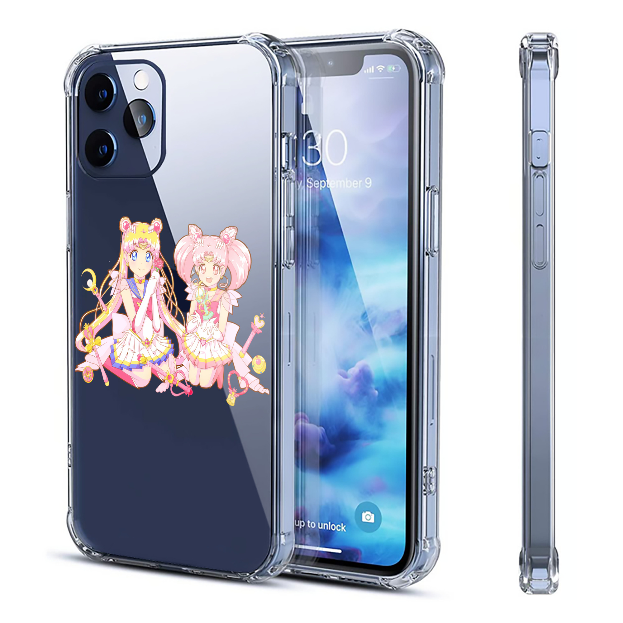 （画像用） 美少女戦士セーラームーン 月野 うさぎ つきの うさぎ Sailor Moon Tsukino Usagi 【iPhone 12シリーズ対応】透明スマホケース（クリアソフトケース）